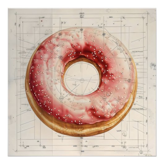 Übersicht über die Backwaren von Doughnut Fotodruck (Vorne)