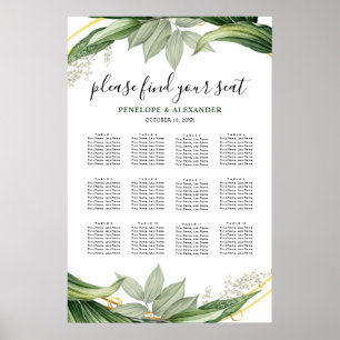 Übersicht über die Blätter Botanischer Grünpflanze Poster
