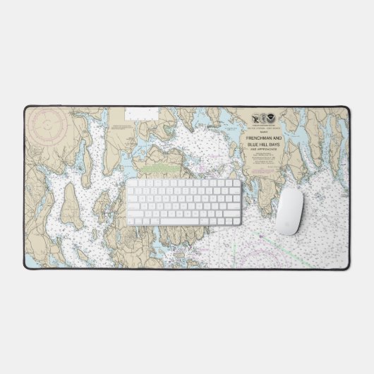 Übersicht über die Buchten und Anflüge in Frankrei Schreibtischunterlage (Tastatur & Maus)