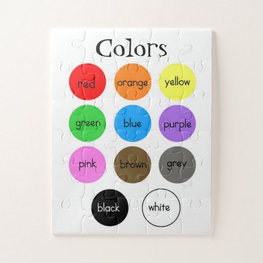Übersicht über die Farben im Vorschulalter Puzzle (Vertikal)