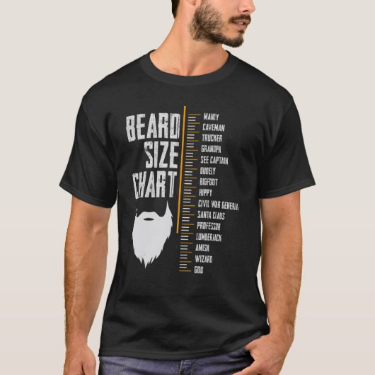 Übersicht über die Größe der Bart Manschette Cavem T-Shirt (Vorderseite)
