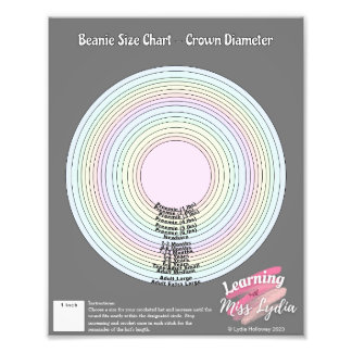 Übersicht über die Größe der Beanie für die Ausbil Fotodruck