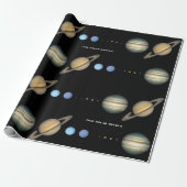 Übersicht über die Größe des Solarsystems der NASA Geschenkpapier (Ungerollt)