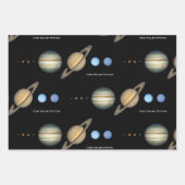 Übersicht über die Größe des Solarsystems der NASA Geschenkpapier Set (Vorderseite)
