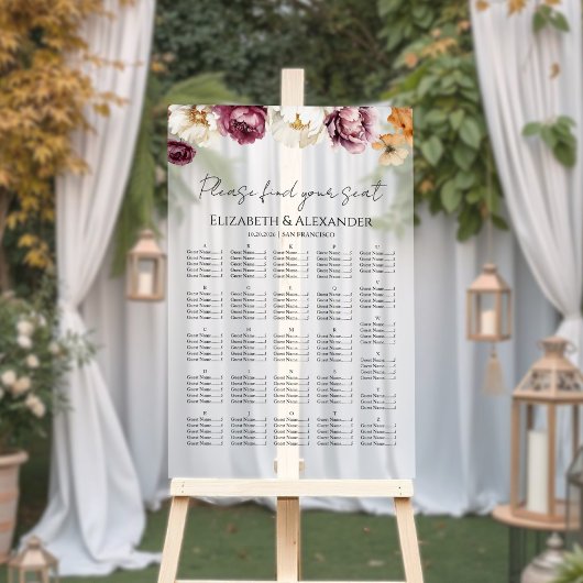 Übersicht über die Hochzeit im Herbst der Acrylgra Acrylschild