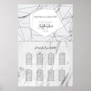 Übersicht über die Hochzeiten in geometrischem Mar Poster