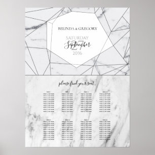 Übersicht über die Hochzeiten in geometrischem Mar Poster