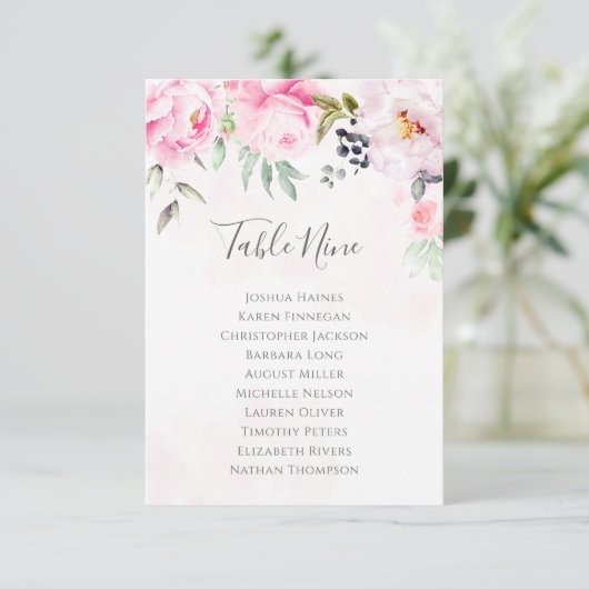 Übersicht über die Hochzeitssitze der Rosa-Peonie (Stehend Vorderseite)