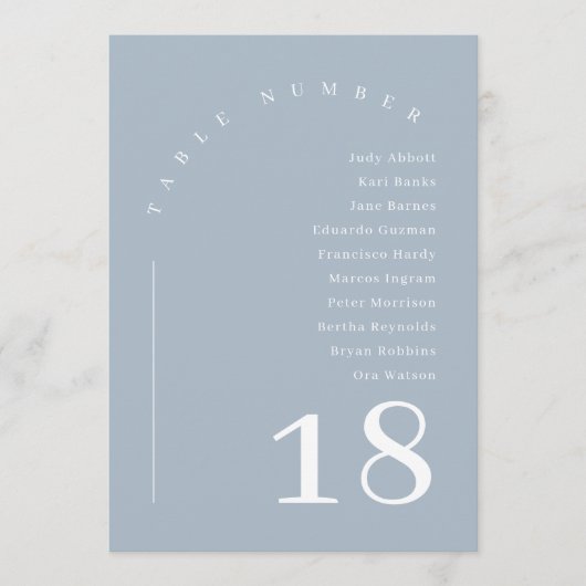 Übersicht über die Hochzeitssitze des Blue Boho Ar Einladung (Vorderseite)