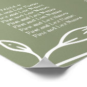 Übersicht über die Hochzeitssitze von Green Boho F Poster (Ecke)