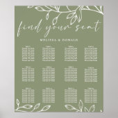 Übersicht über die Hochzeitssitze von Green Boho F Poster (Vorne)