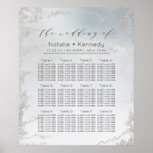 Übersicht über die Hochzeitssitze von Ombre Dusty Poster