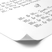 Übersicht über die Hochzeitssondersitzungen Poster (Ecke)