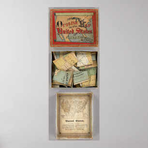 Übersicht über die Kontur, USA Poster