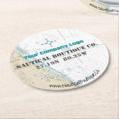 Übersicht über die Länge der Logobreite Stuart Flo Runder Pappuntersetzer (Angewinkelt)