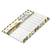 Übersicht über die Personalisierten Namensaufgaben Notizblock (angewinkelt)