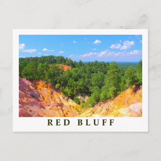 Übersicht über die Red Bluff Landschaft - Mississi Postkarte (Vorderseite)