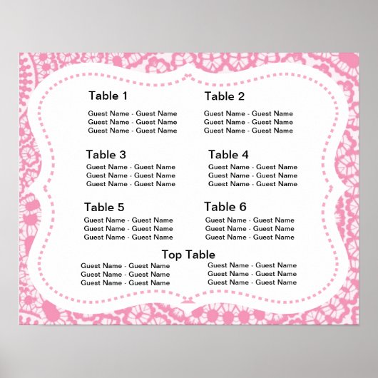 Übersicht über die rosa und weiße Lehnenbeleuchtun Poster (Vorne)