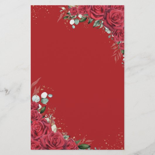 Übersicht über die Rote Rosen Blumenblätter Flyer (Hinten)