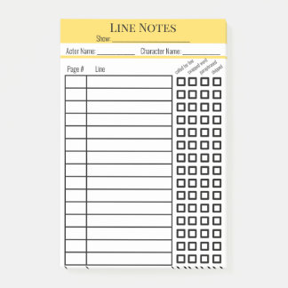 Übersicht über die Schaustellerlinien Post-it Klebezettel