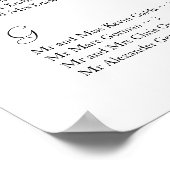 Übersicht über die Sitzanordnung Poster (Ecke)