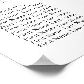 Übersicht über die Sitzplätze der rustikalen Hochz Poster (Ecke)