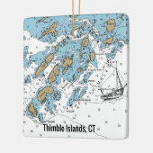 Übersicht über die Thimble Island Connecticut Keramikornament (Links)