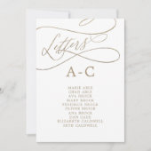 Übersicht über die Tischnummer der romantischen Go (Vorderseite)