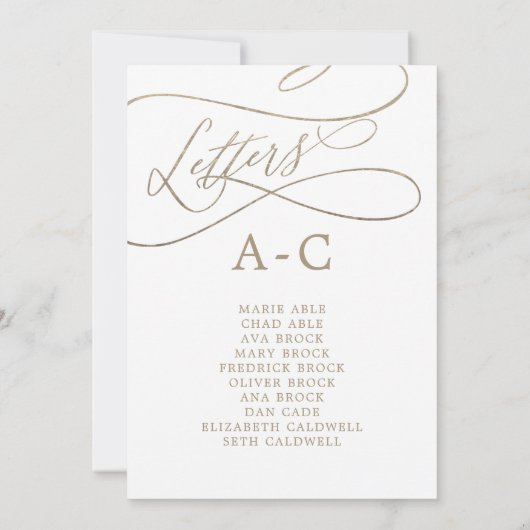 Übersicht über die Tischnummer der romantischen Go (Rückseite)