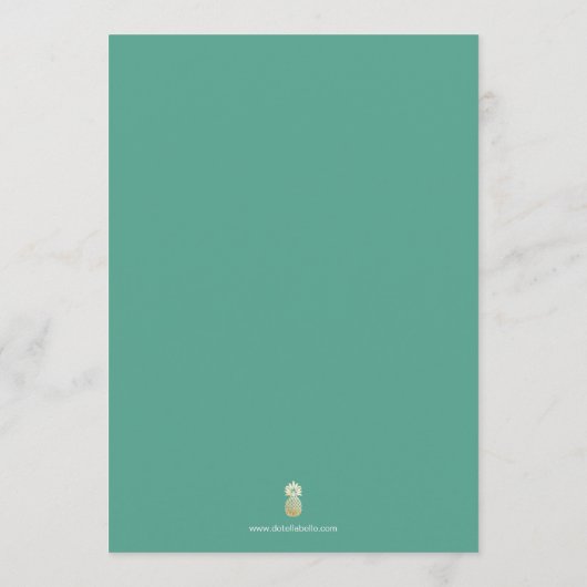 Übersicht über die tropischen Hochzeitstiege Einladung (Rückseite)