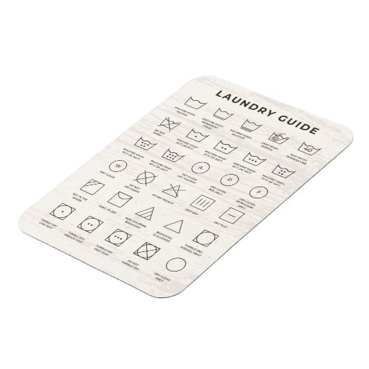 Übersicht über die Wäschesymbole Magnet (Linke Seite)