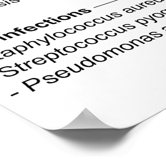 Übersicht über die wichtigsten Bakterieninfektione Poster (Ecke)