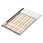 Übersicht über die wöchentliche, orange-gelbe Spei Notizblock (angewinkelt)