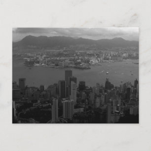 Übersicht über die Wolkenkratzer der Stadt Hongkon Postkarte
