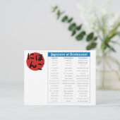 Übersicht über japanische Restaurants Postkarte (Stehend Vorderseite)