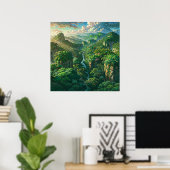 Übersicht über Jungle - Landschaftliche Illustrati Poster (Heimbüro)