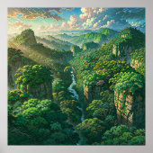 Übersicht über Jungle - Landschaftliche Illustrati Poster (Vorne)