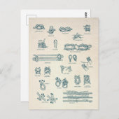 Übersicht über Nautische Knoten und Scheiben Postkarte (Vorne/Hinten)