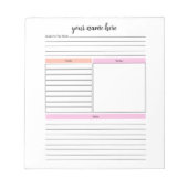 Übersicht über personalisierte Wochen - Notepad Notizblock (Vorderseite)