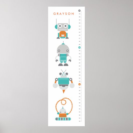 Übersicht über Roboter Kinder mit individuellem Wa Poster (Vorne)