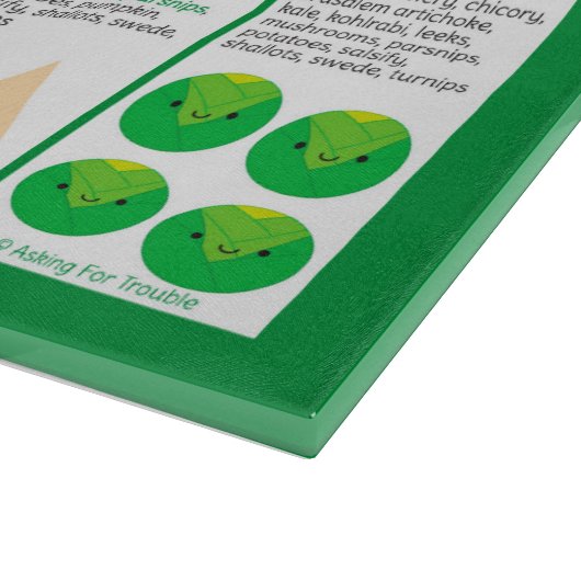 Übersicht über saisonale Gemüse Schneidebrett (Ecke)