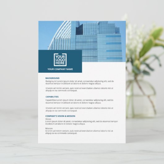 Übersicht über Unternehmen Einladung (Stehend Vorderseite)