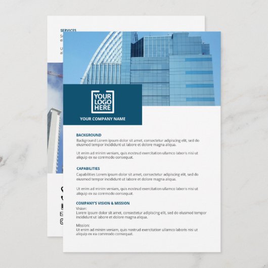 Übersicht über Unternehmen Einladung (Vorne/Hinten)