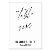 Übersicht über zeitgenössische elegante Typografie Tischnummer (Rückseite)