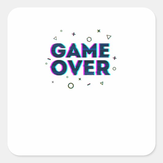 Überspielen Quadratischer Aufkleber (Vorderseite)