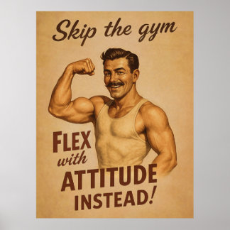 Überspring das Fitnessstudio Vintage Poster | Retr