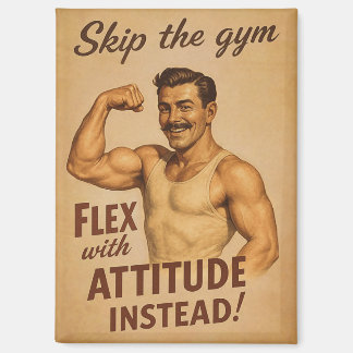Überspring das Fitnessstudio Vintage Poster | Retr Magnet