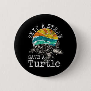 Überspringe einen Strohhalm, der eine Schildkröte  Button