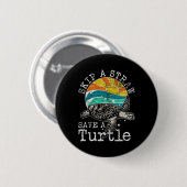 Überspringe einen Strohhalm, der eine Schildkröte Button (Vorne & Hinten)
