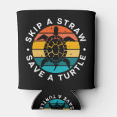 Überspringe einen Strohhalm, der eine Schildkröte  Dosenkühler (Rückseite)